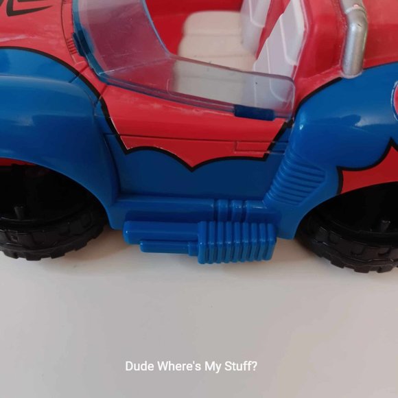 2010 MARVEL HASBRO 7" SPIDER-MAN CAR ONLY WITH SPRING LOADED RETRACTABLE WHEELS - Picture 9 of 10